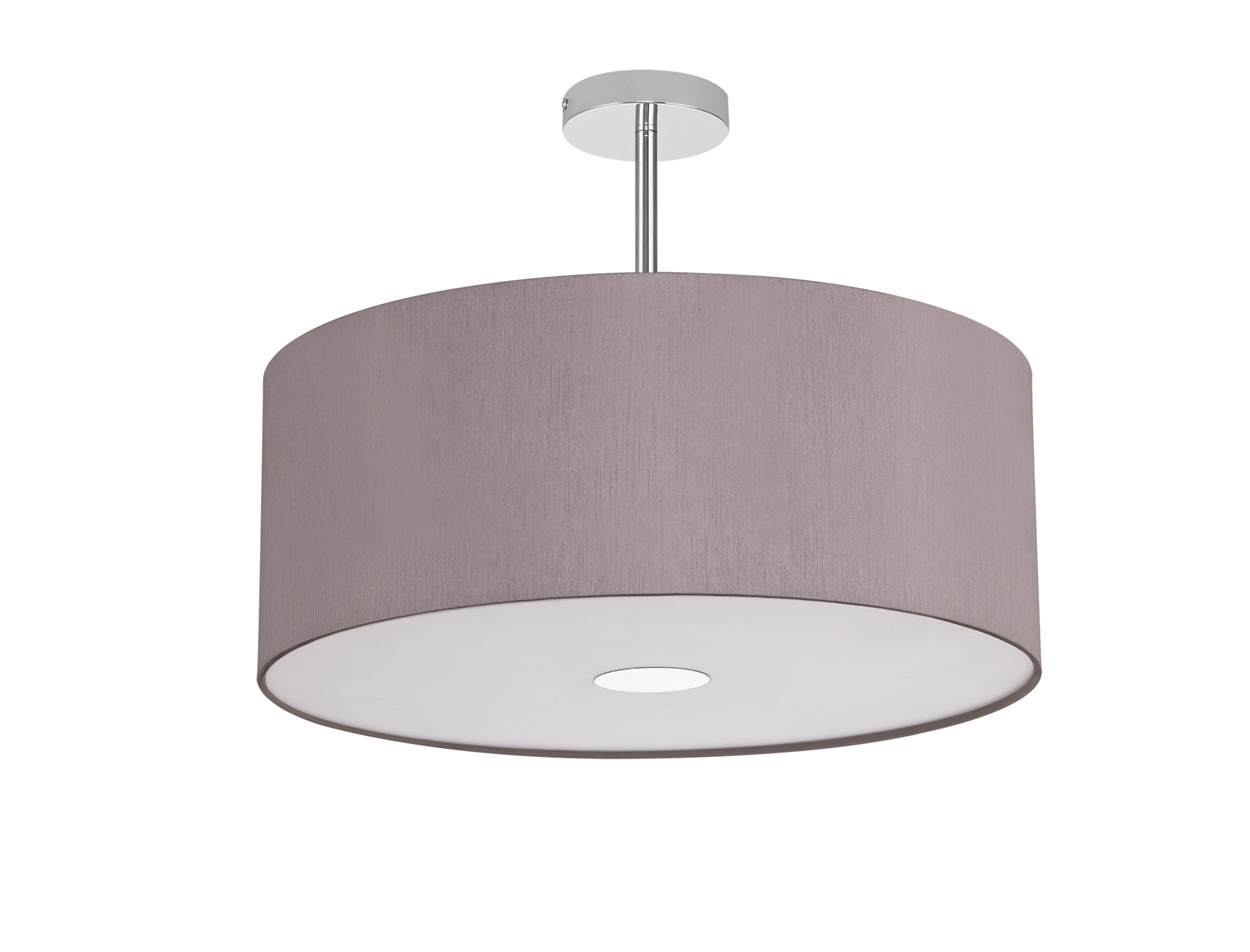 Baymont 50cm Semi Flush 3 Light Polished Chrome, Taupe/Halo Gold, Frosted Diffuser DK0329  Deco Baymont CH TA